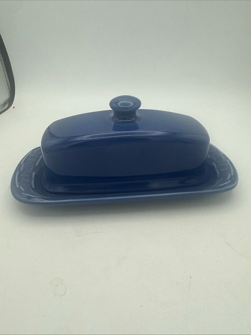 Blue Ceramic Butter Dish with Lid
